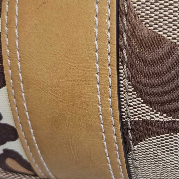Coach Signature Canvas Satchel/Bag Leopard/Brown, Leather Horsebit Hardware - Picture 7 of 17